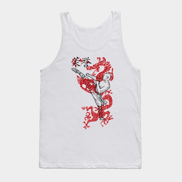 Kung Fu Master and Red Dragon Tank Top by NiceIO